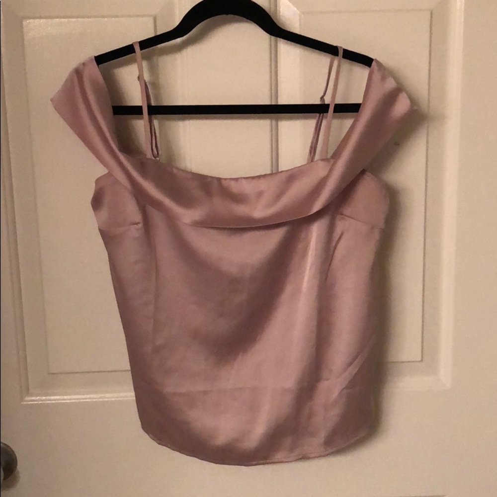Off the shoulder dusty pink top